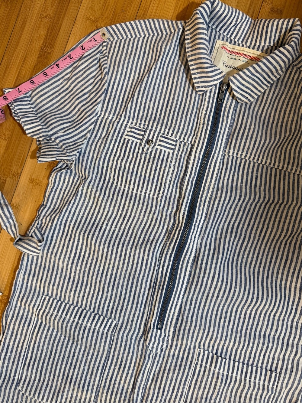 NWOT Anthropologie Cartonnier Linen Railroad Jumpsuit Size S - Picture 13 of 15